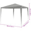 Party Tent Lysegrå 300 x 300 x 255 cm PE og stål