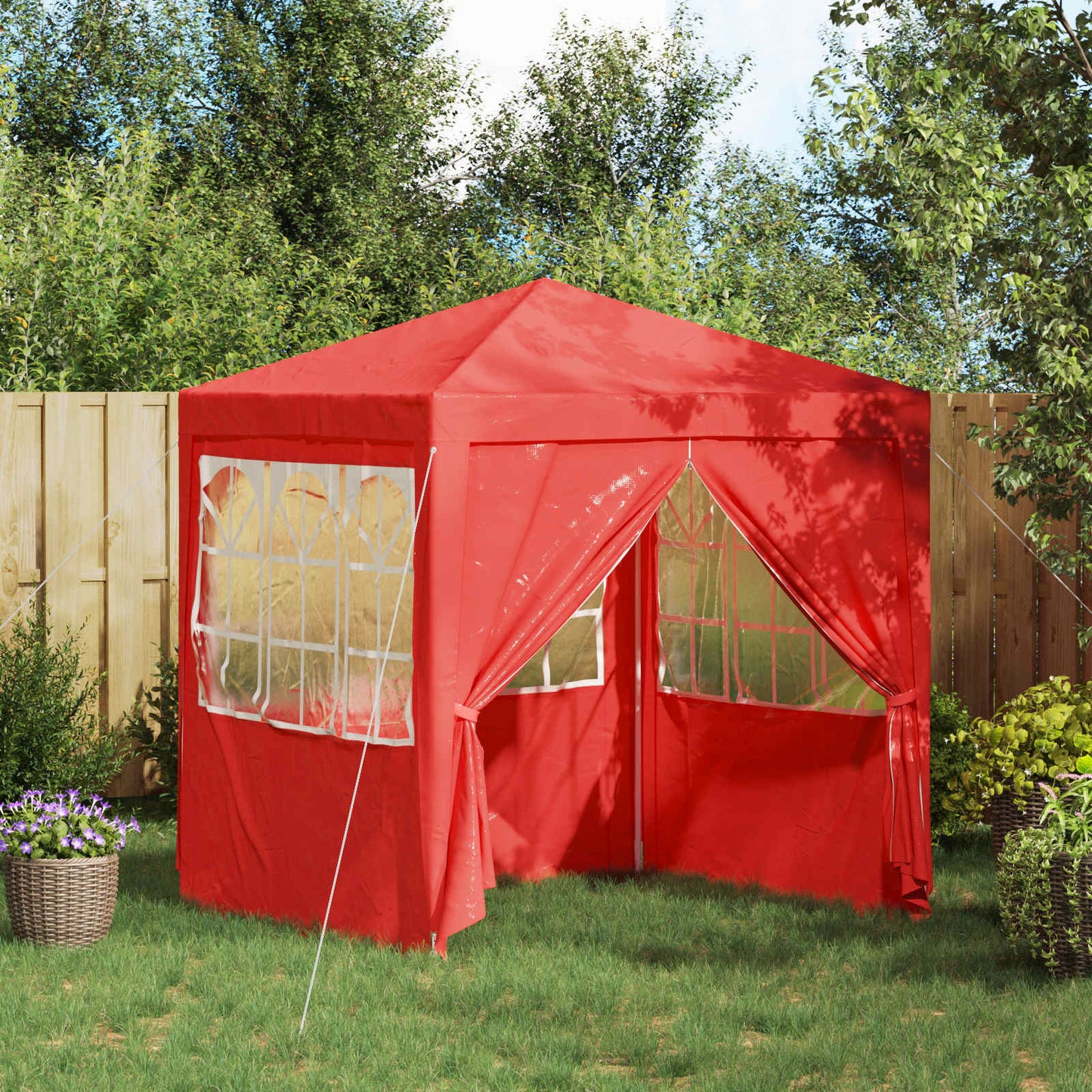 Party Tent 200 x 200 x 240 cm Rød PE og stål