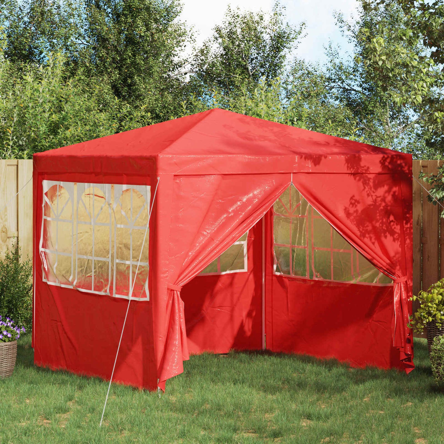 Party Tent 250 x 250 x 240 cm Rød PE og stål