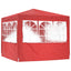 Party Tent 250 x 250 x 240 cm Rød PE og stål
