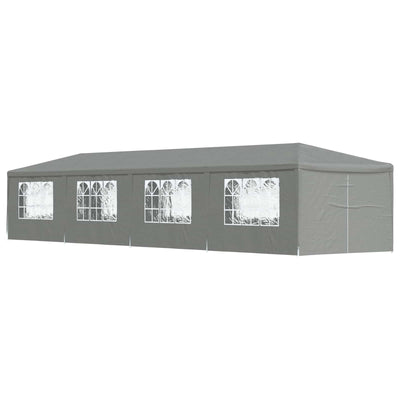 Party Tent 1200 x 300 x 255 cm Lysegrå PE og stål