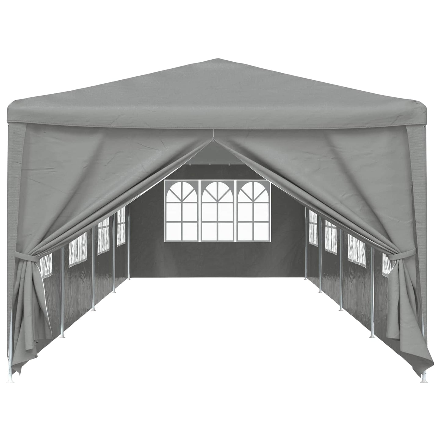 Party Tent 1200 x 300 x 255 cm Lysegrå PE og stål