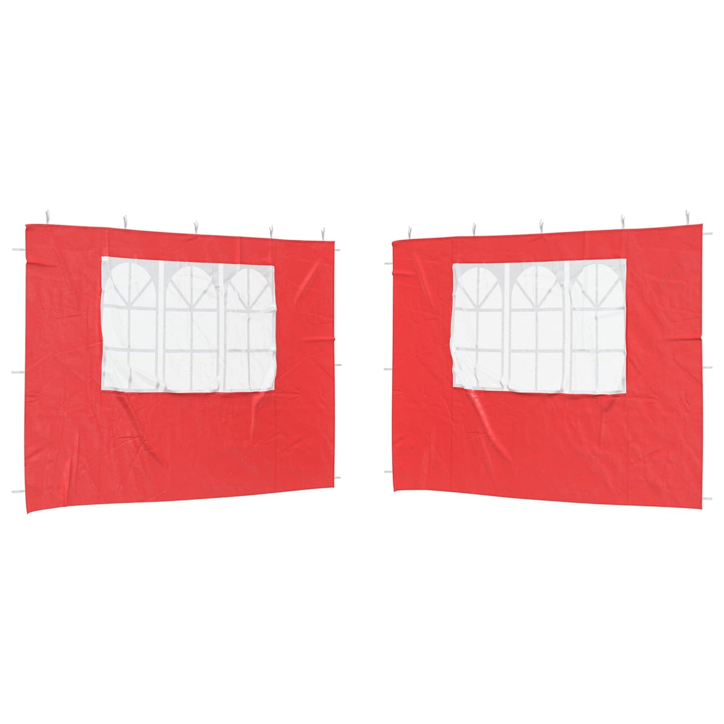 Festasidevæg 2 pcs 300 x 195 cm Rød PE og stål