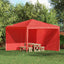 Festasidevæg 2 pcs Rød 300 x 195 cm PE og stål