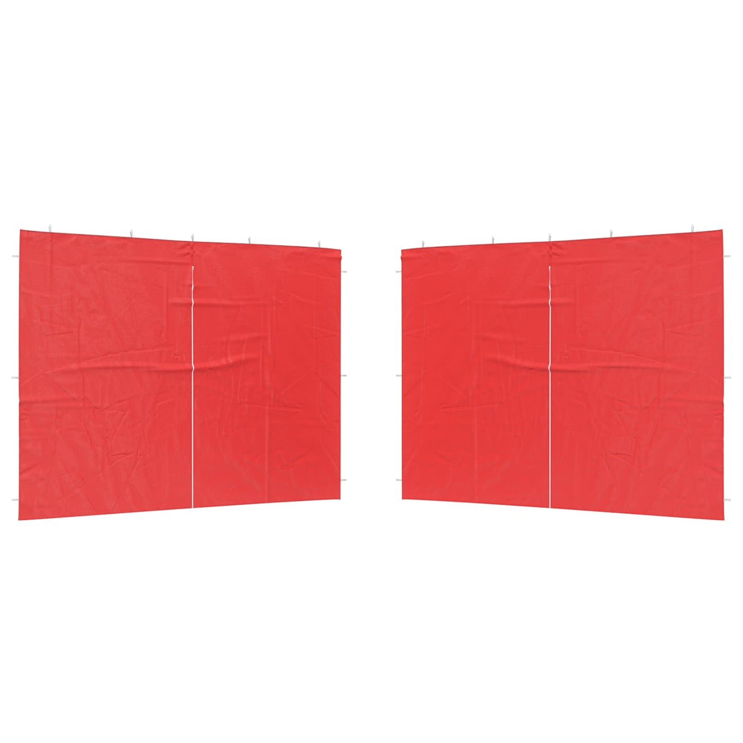 Festasidevæg 2 pcs Rød 300 x 195 cm PE og stål
