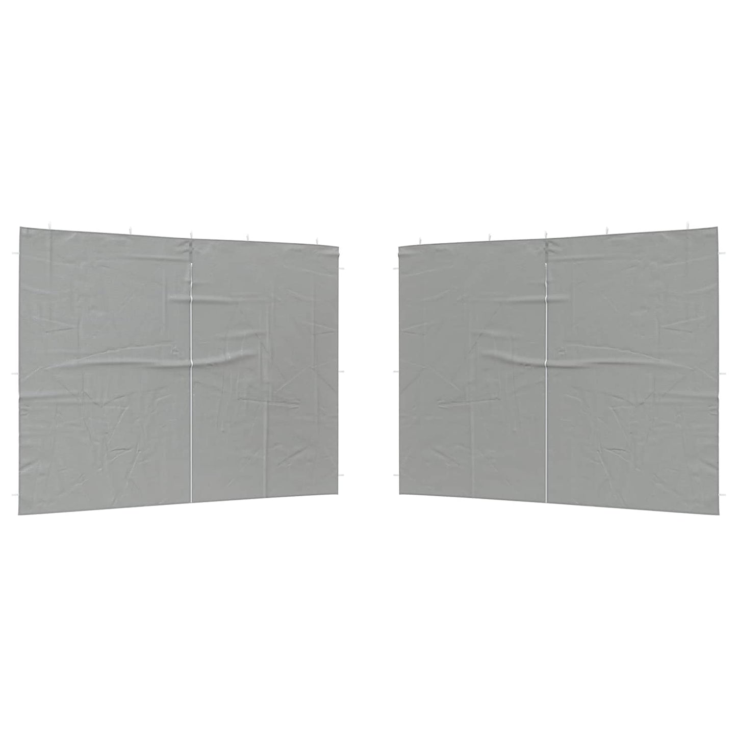 Festasidevæg 2 pcs Lysegrå 400 x 195 cm PE og stål