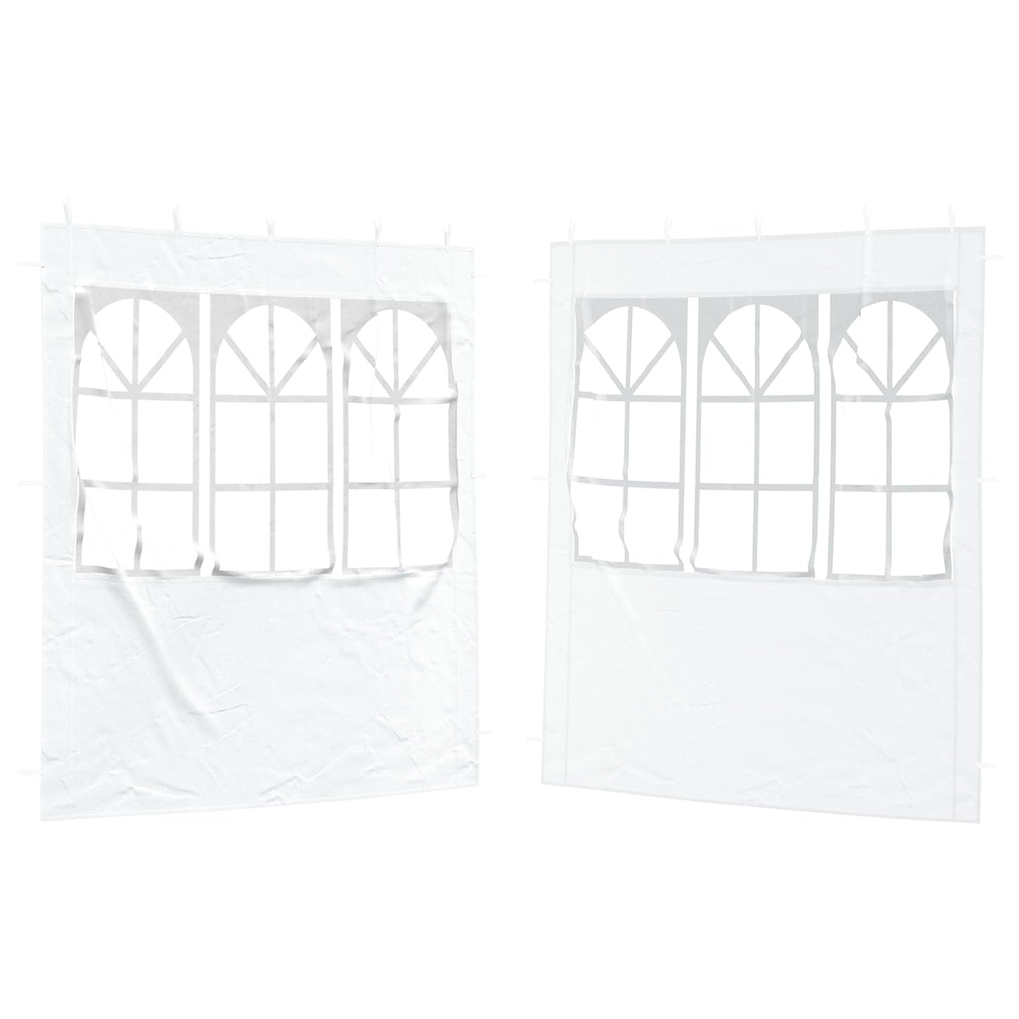 Festasidevæg 2 pcs 200 x 195 cm Hvid PE og stål