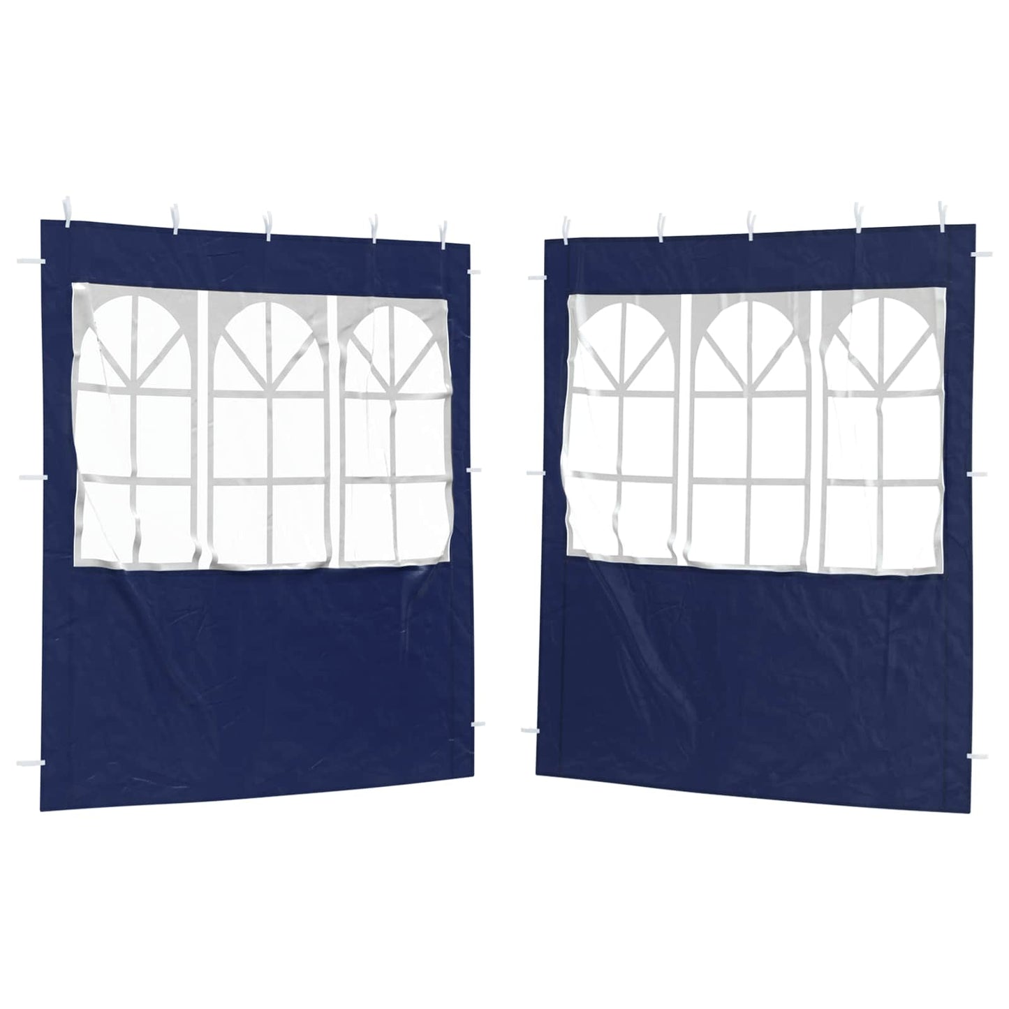 Festasidevæg 2 pcs 200 x 195 cm Blå PE og stål