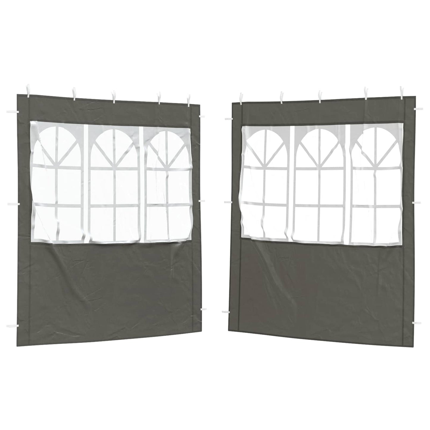 Festasidevæg 2 pcs 200 x 195 cm Antracit PE og stål