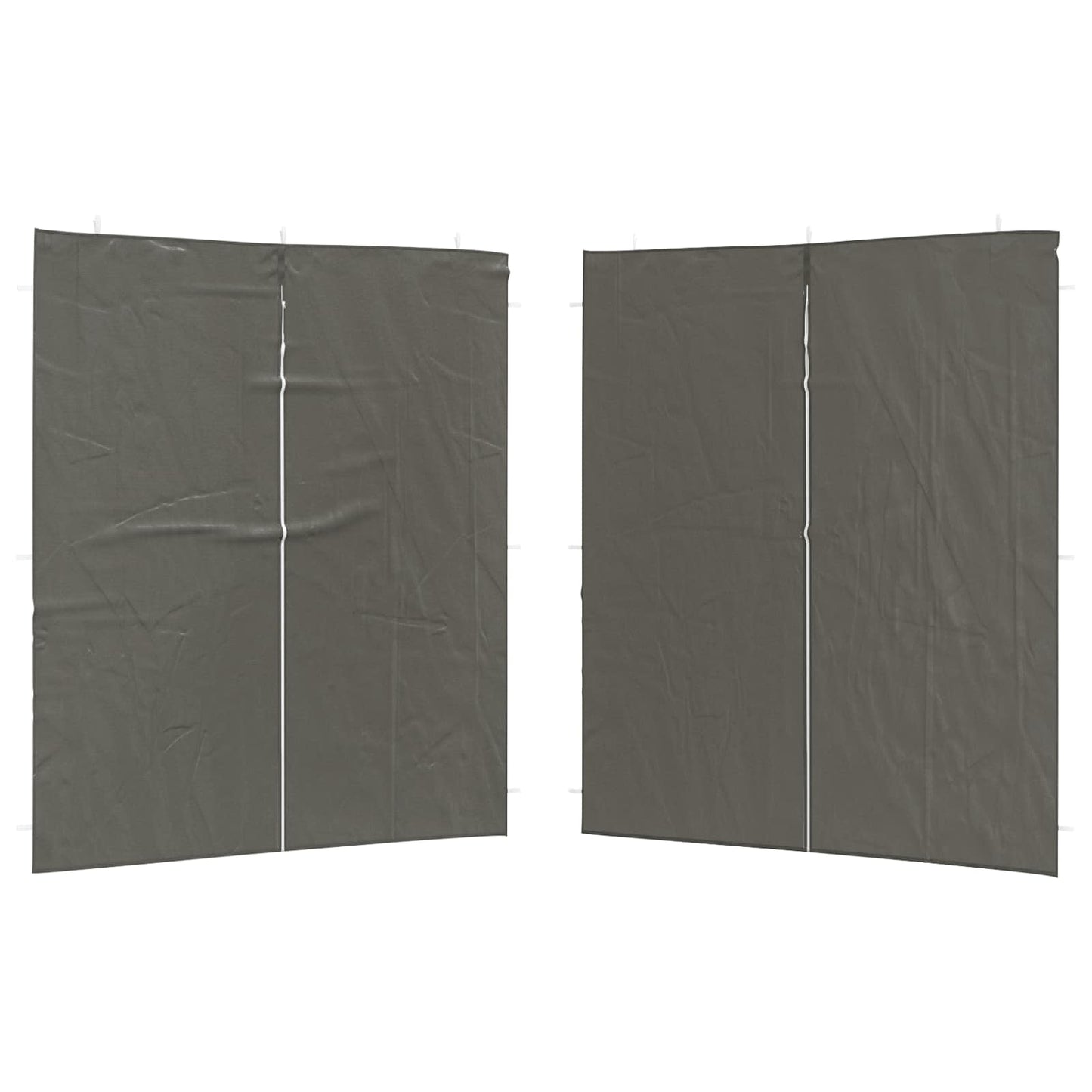 Festasidevæg 2 pcs Antracit 200 x 195 cm PE og stål