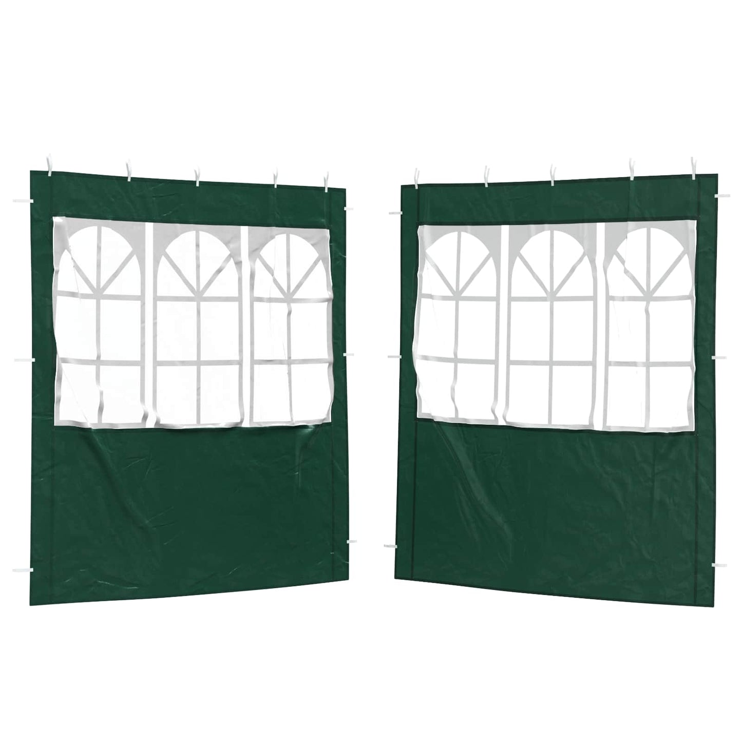 Festasidevæg 2 pcs 200 x 195 cm Grøn PE og stål