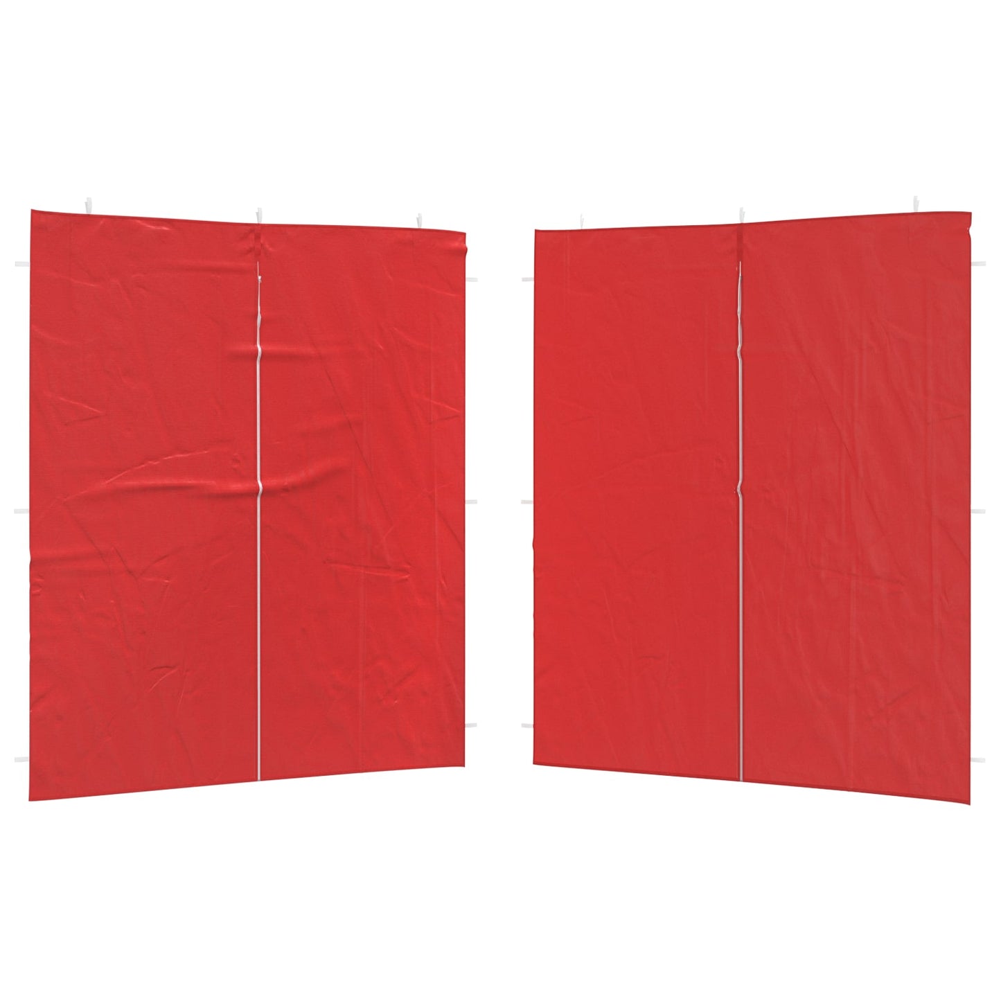 Festasidevæg 2 pcs Rød 200 x 195 cm PE og stål
