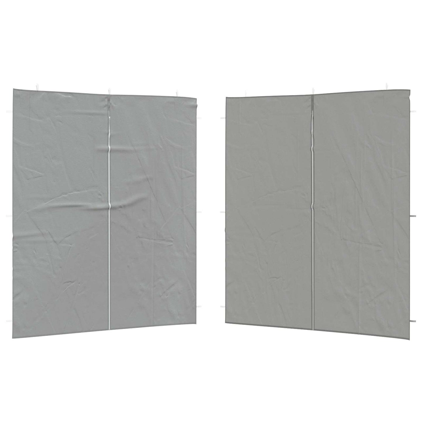 Festasidevæg 2 pcs Lysegrå 200 x 195 cm PE og stål
