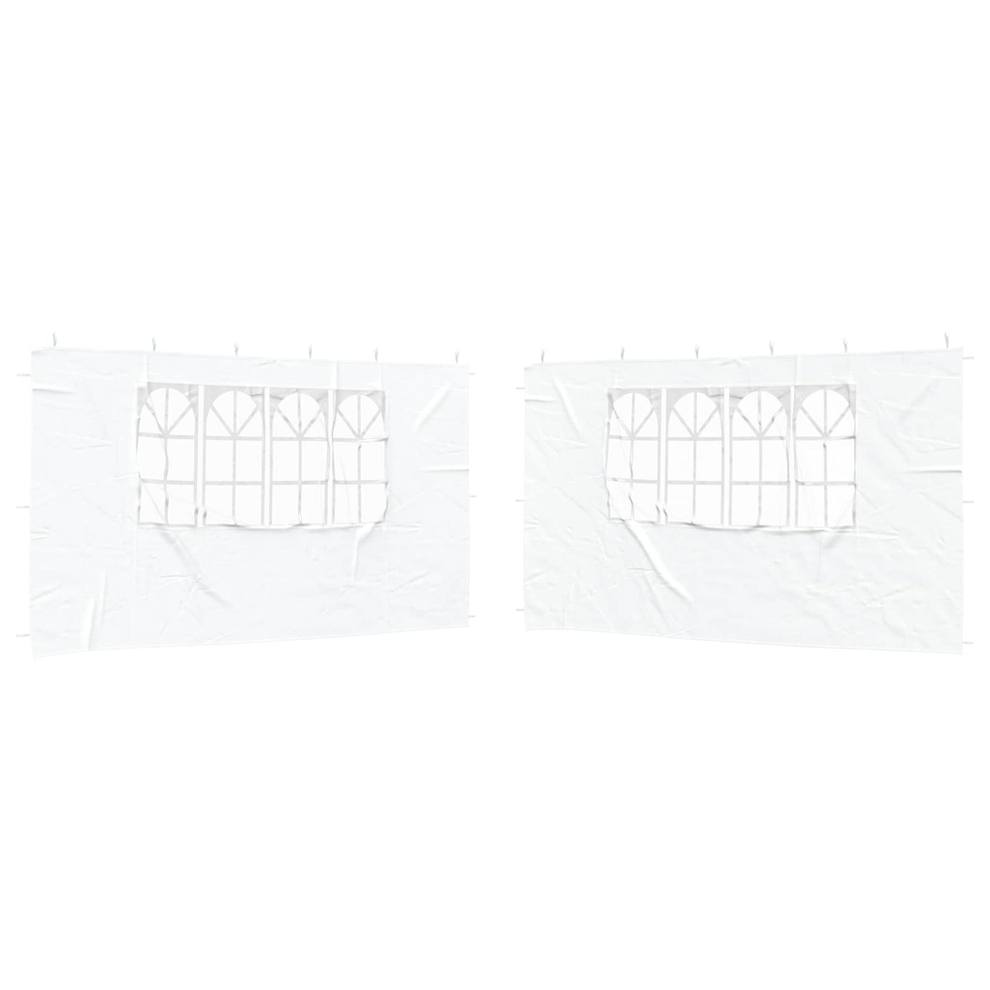 Festasidevæg 2 pcs 400 x 195 cm Hvid PE og stål