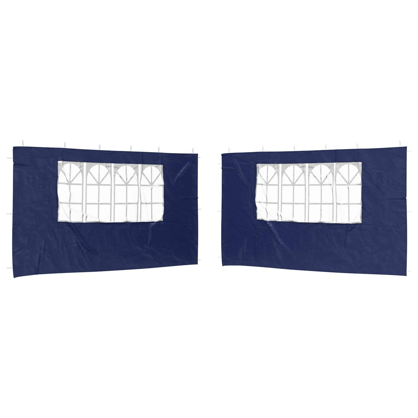Festasidevæg 2 pcs 400 x 195 cm Blå PE og stål