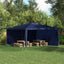 Festasidevæg 2 pcs Blå 400 x 195 cm PE og stål