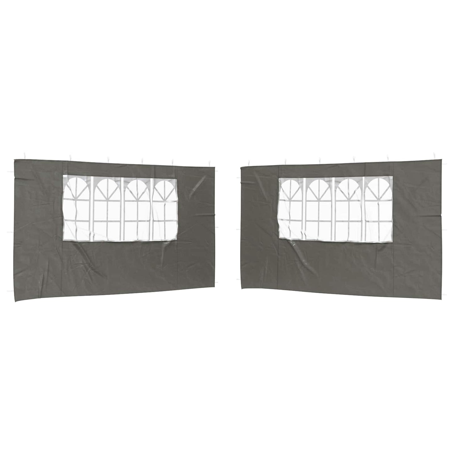 Festasidevæg 2 pcs 400 x 195 cm Antracit PE og stål