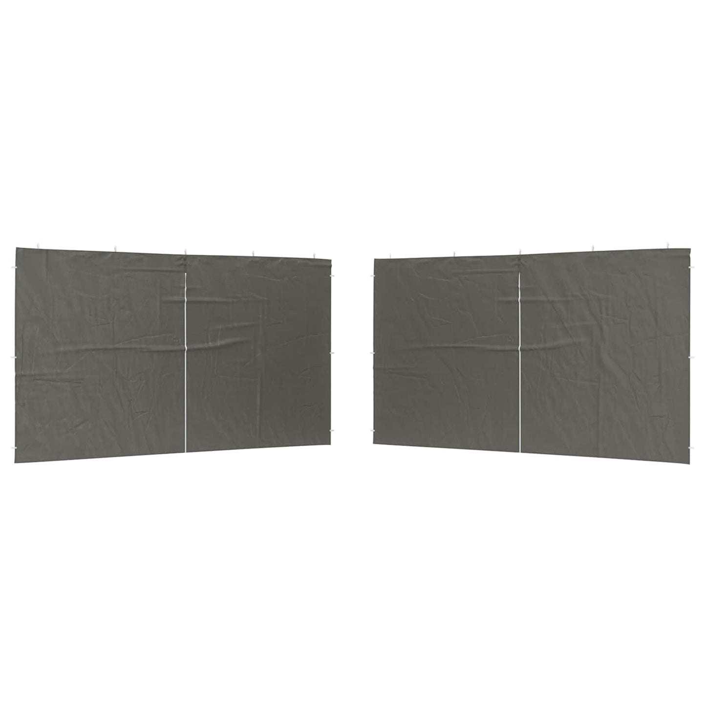 Festasidevæg 2 pcs Antracit 400 x 195 cm PE og stål