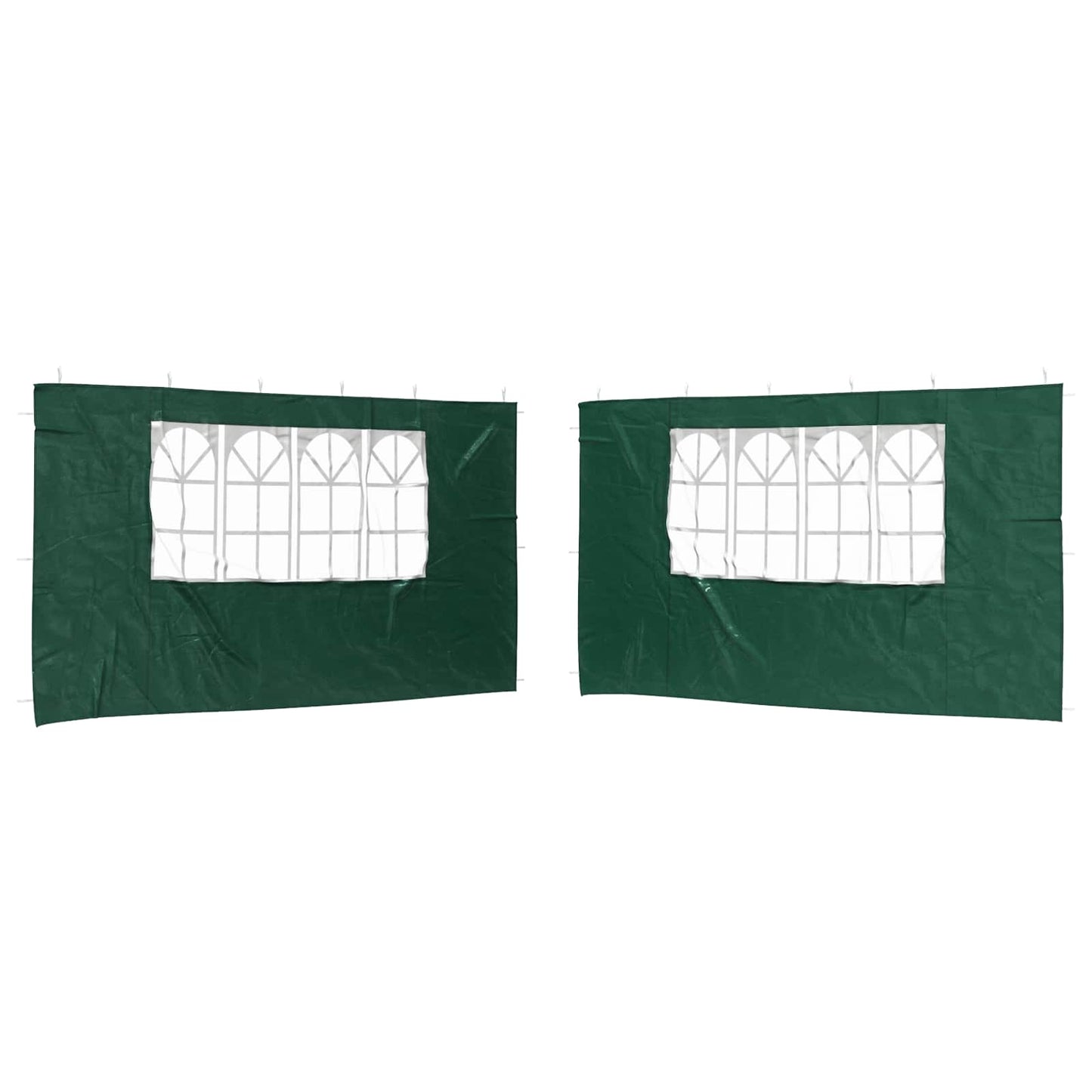 Festasidevæg 2 pcs 400 x 195 cm Grøn PE og stål