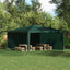 Festasidevæg 2 pcs Grøn 400 x 195 cm PE og stål