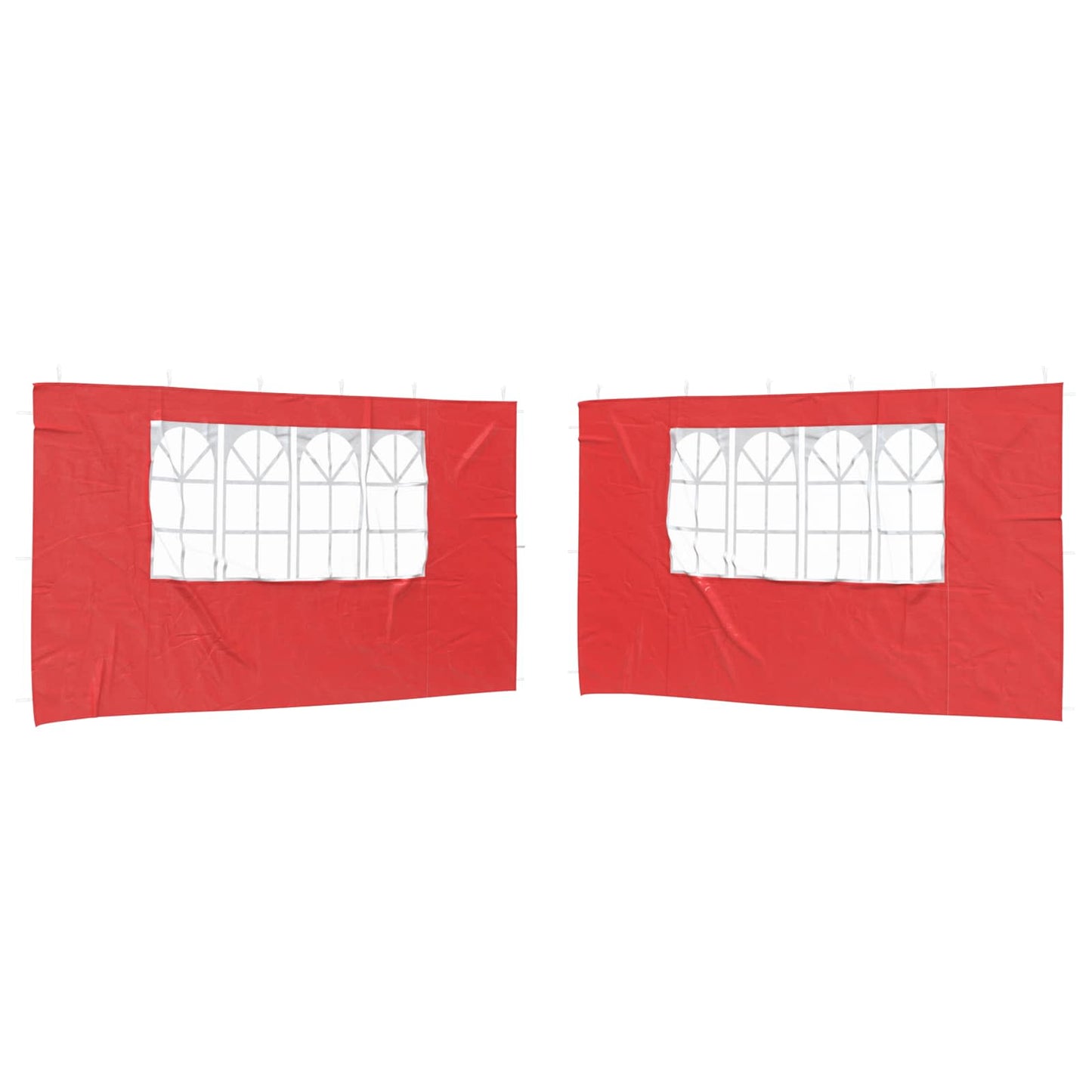 Festasidevæg 2 pcs 400 x 195 cm Rød PE og stål