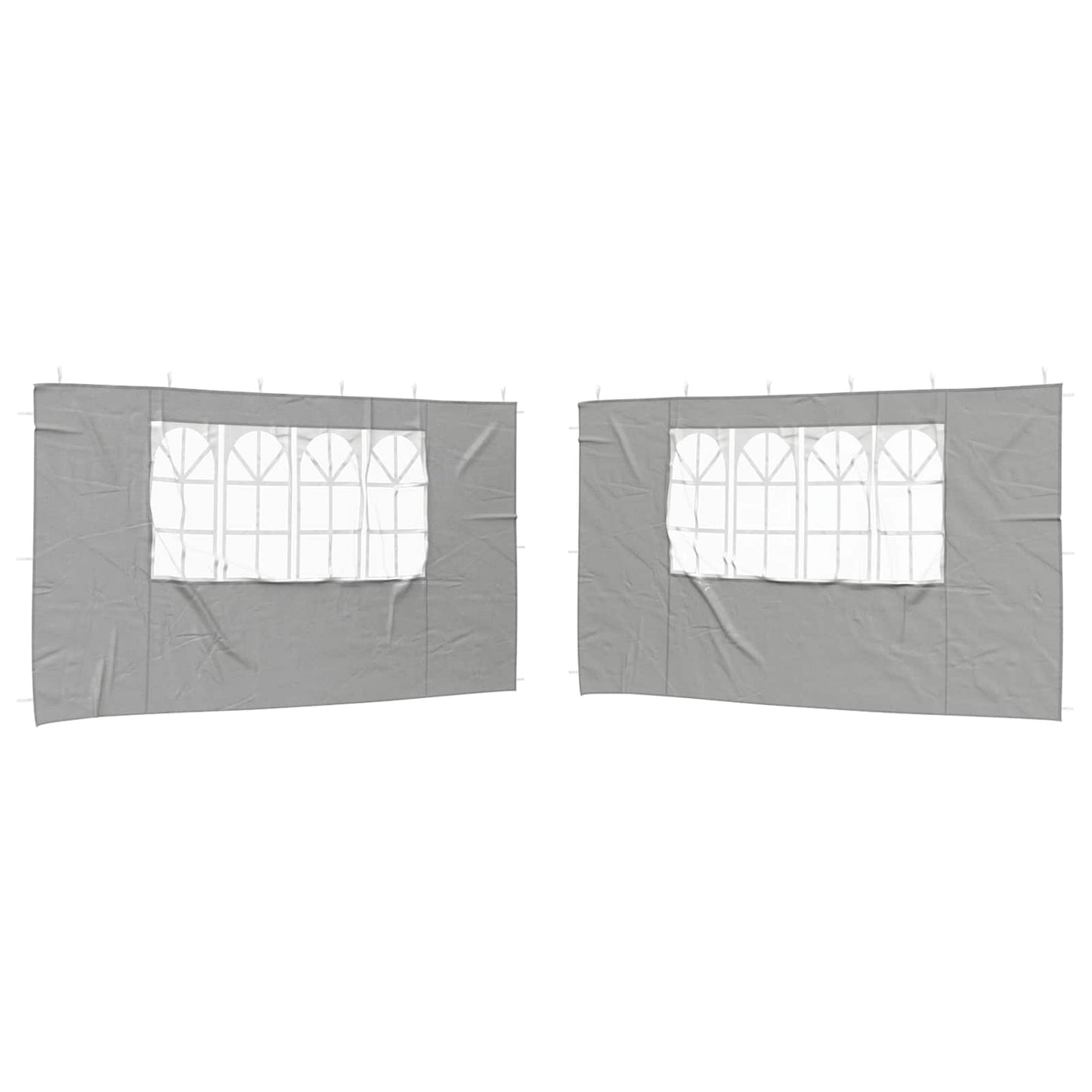 Festasidevæg 2 pcs 400 x 195 cm Lysegrå PE og stål