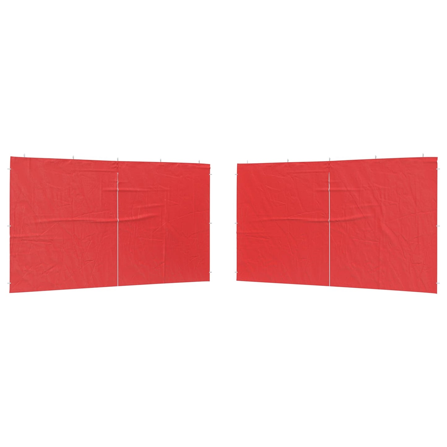 Festasidevæg 2 pcs Rød 400 x 195 cm PE og stål