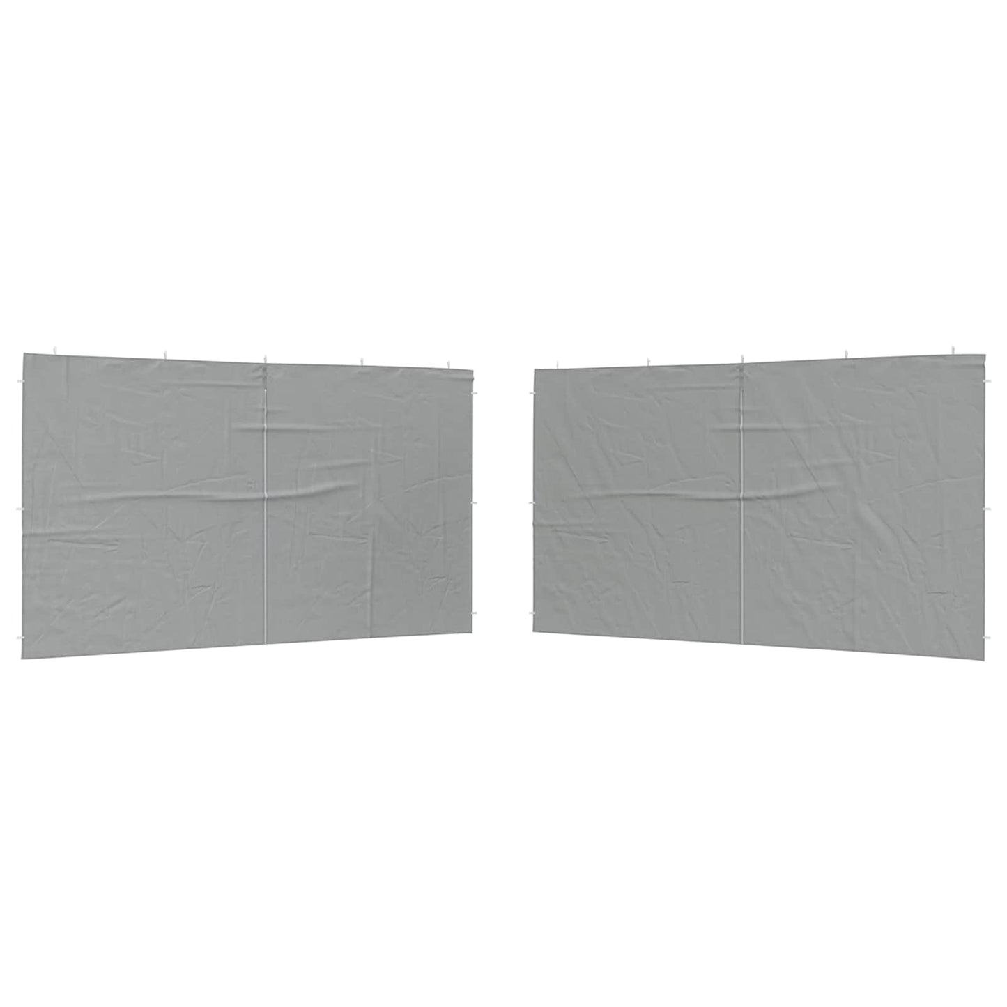 Festasidevæg 2 pcs Lysegrå 400 x 195 cm PE og stål
