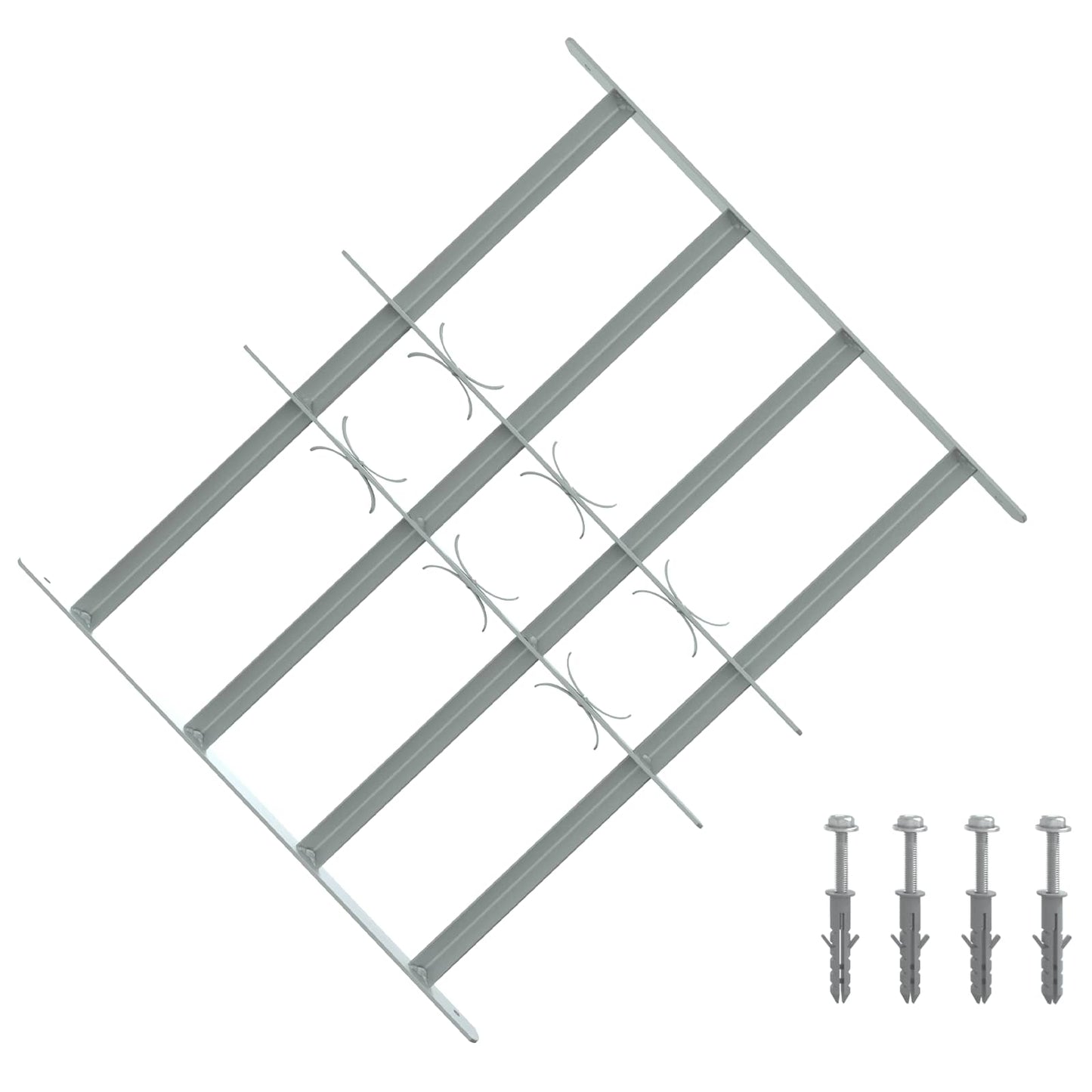 Sikkerhedsgitter til vinduer med 4 tværstænger 3 pcs 430-740 mm