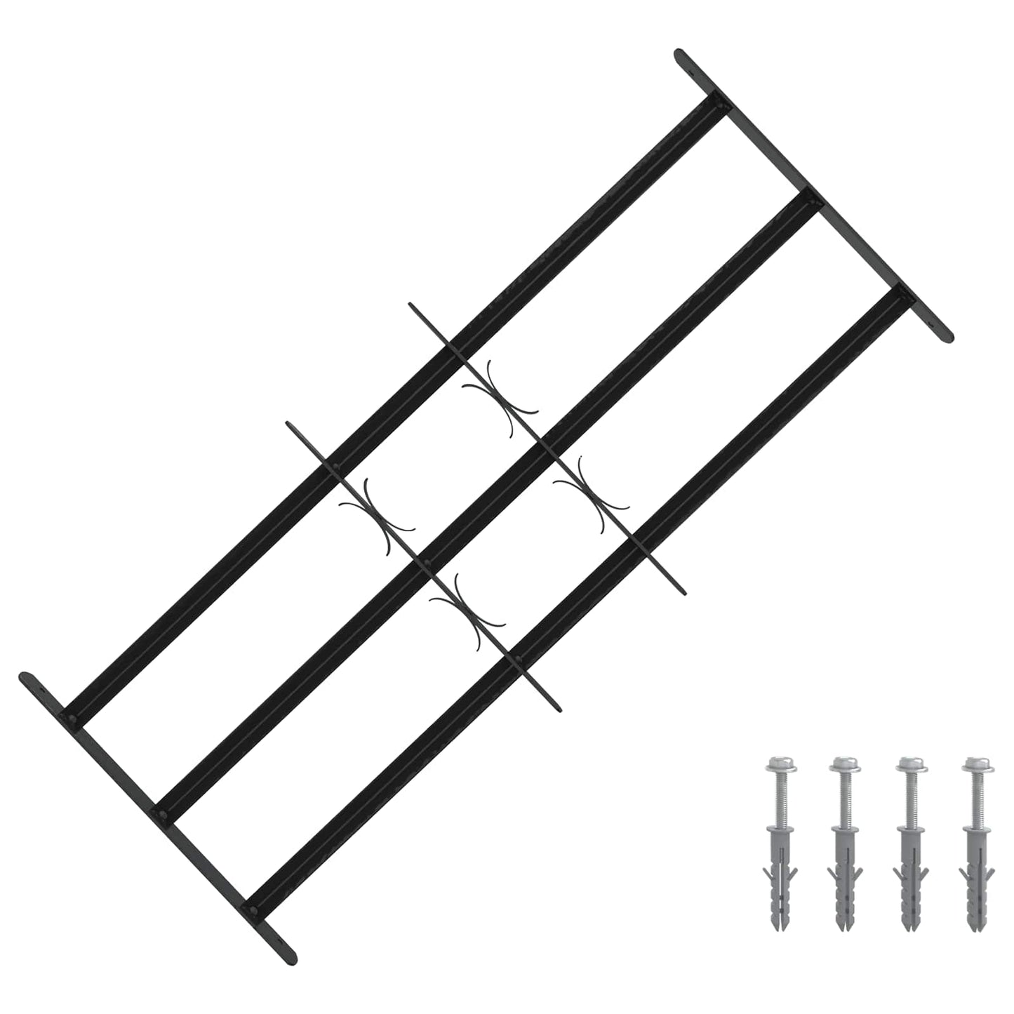 Sikkerhedsrist til vinduer med 3 tværstænger 3 pcs 63-114 cm