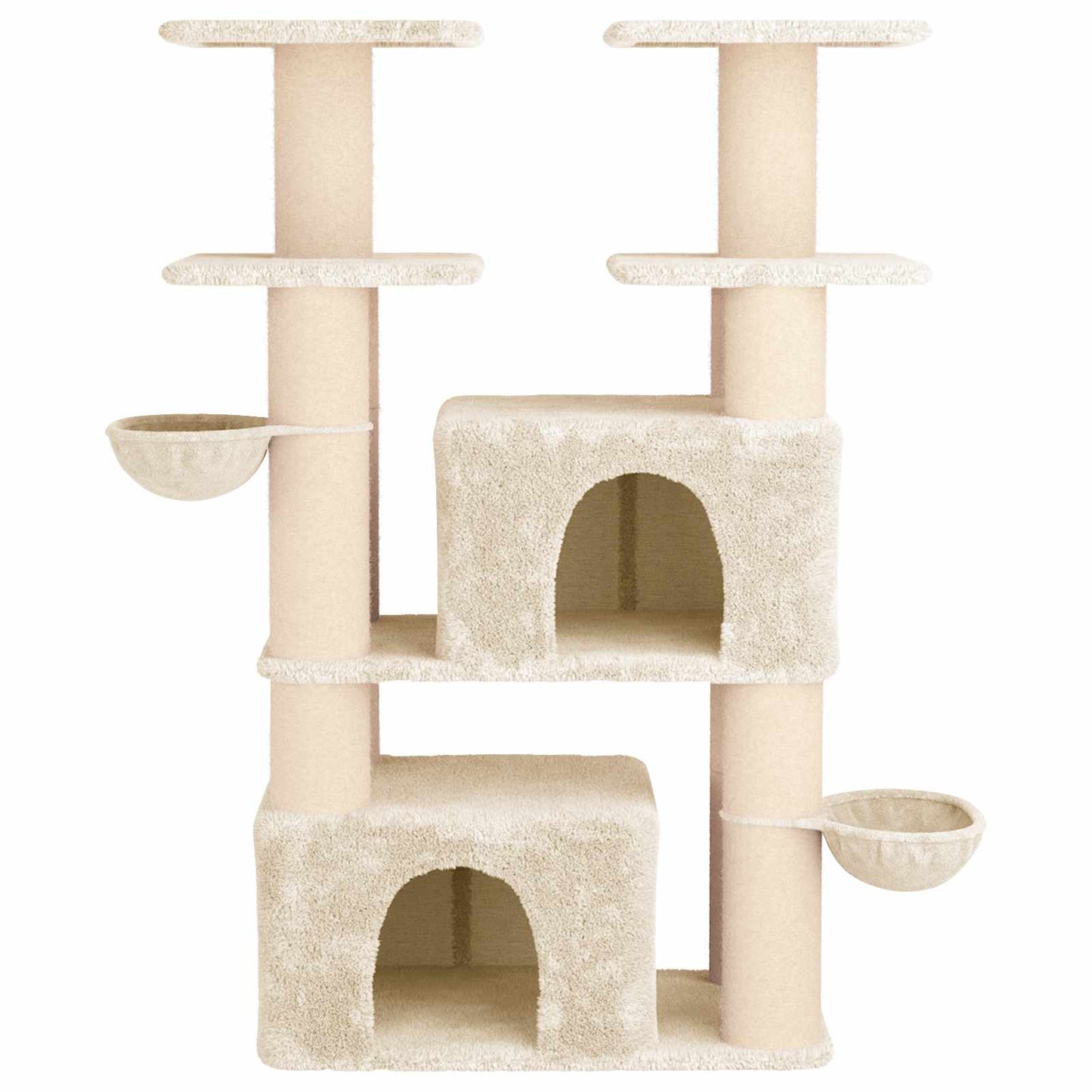 Kattetræ med sisal klatreposter 2 stk. Cremefarvet 147 cm
