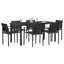 Have møbel sæt 7 pcs Sort og Anthracit 160 x 80 x 73 cm