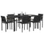 Have møbel sæt 7 pcs Sort og Anthracit 160 x 80 x 73 cm