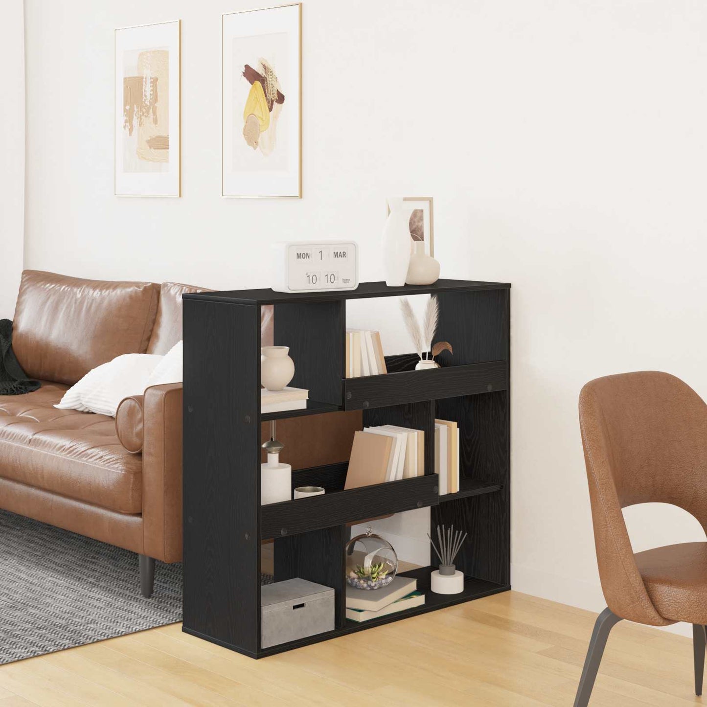 Boghylde Sort eg 100 x 33 x 94,5 cm Konstrueret træ