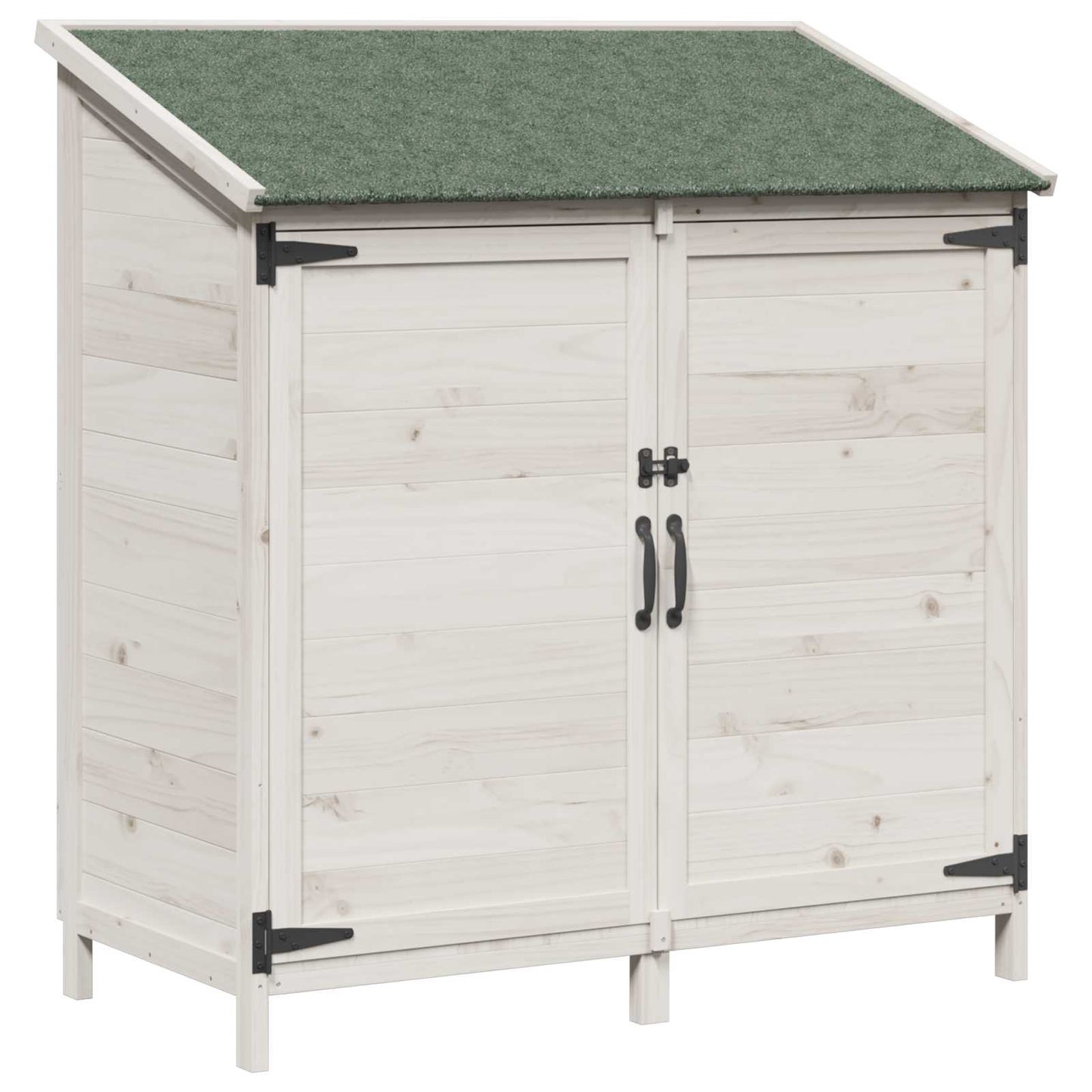 Have Skur med tag Hvid 106,5 x 56 x 113,5 cm Massivt Fyrretræ