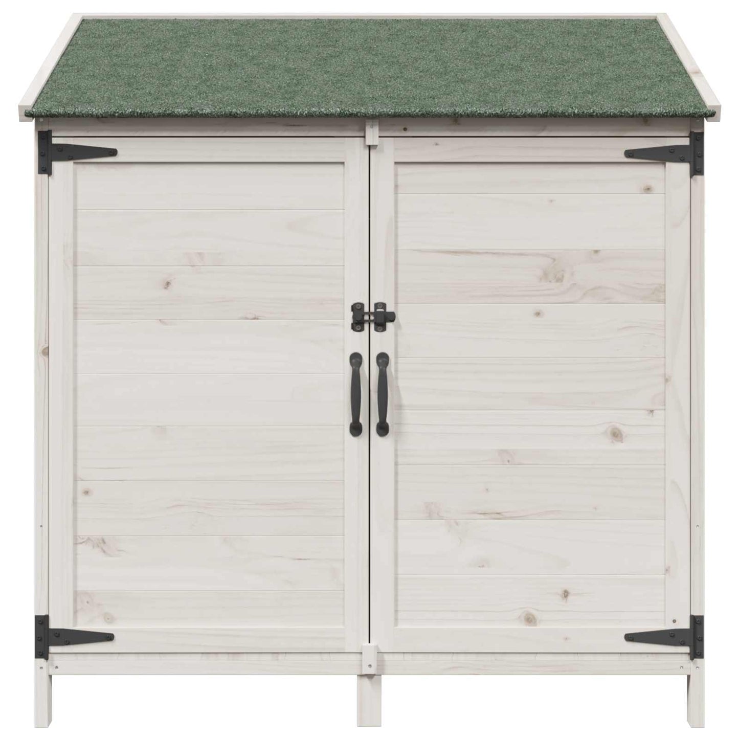 Have Skur med tag Hvid 106,5 x 56 x 113,5 cm Massivt Fyrretræ
