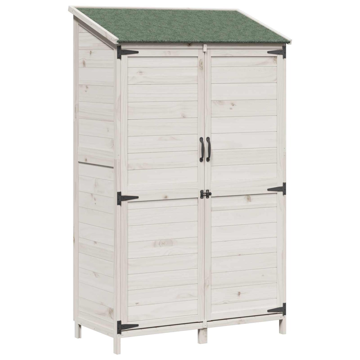 Have Skur med tag Hvid 106,5 x 56 x 176 cm Massivt Fyrretræ
