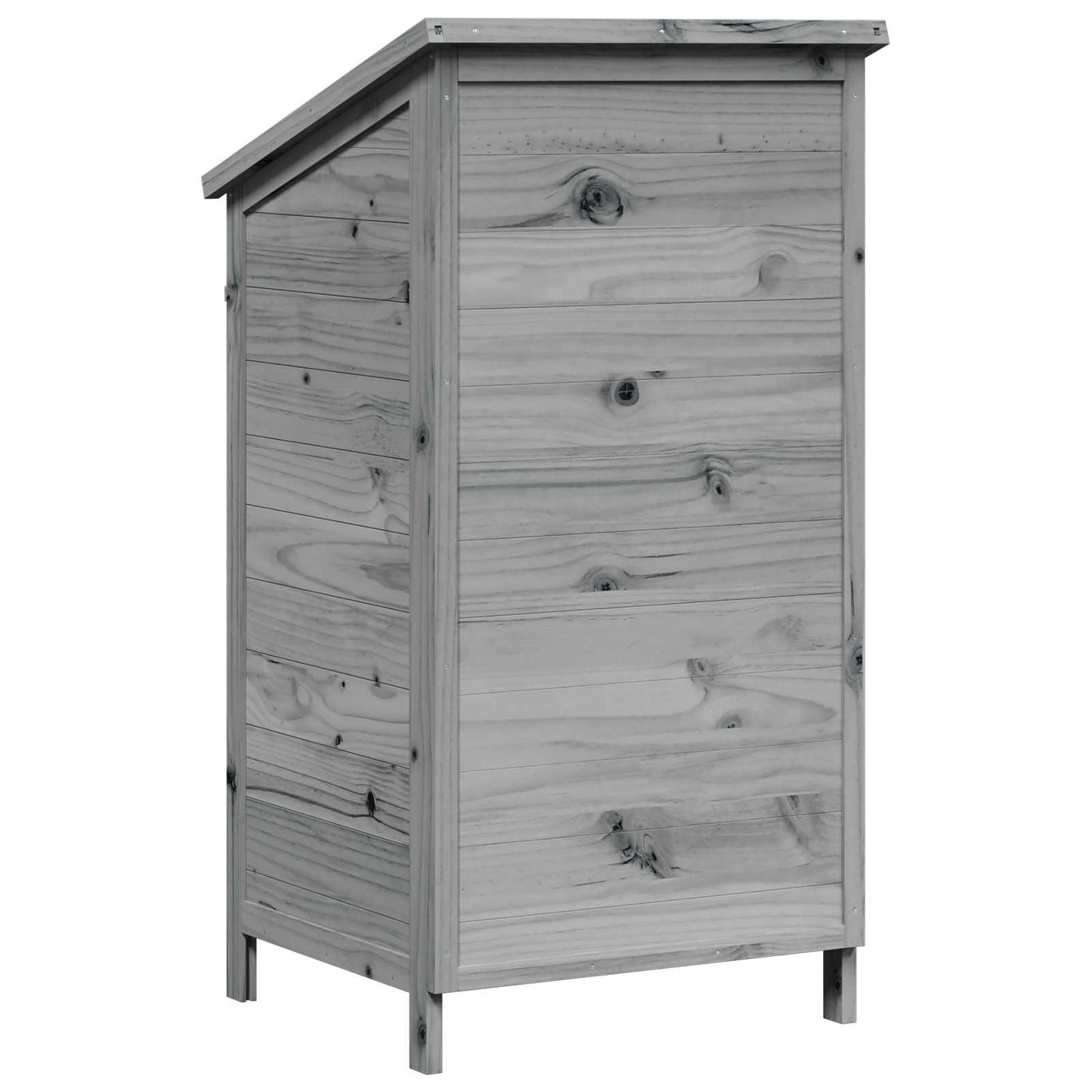 Have Skur med tag Grå 59 x 56 x 113,5 cm Massivt Fyrretræ