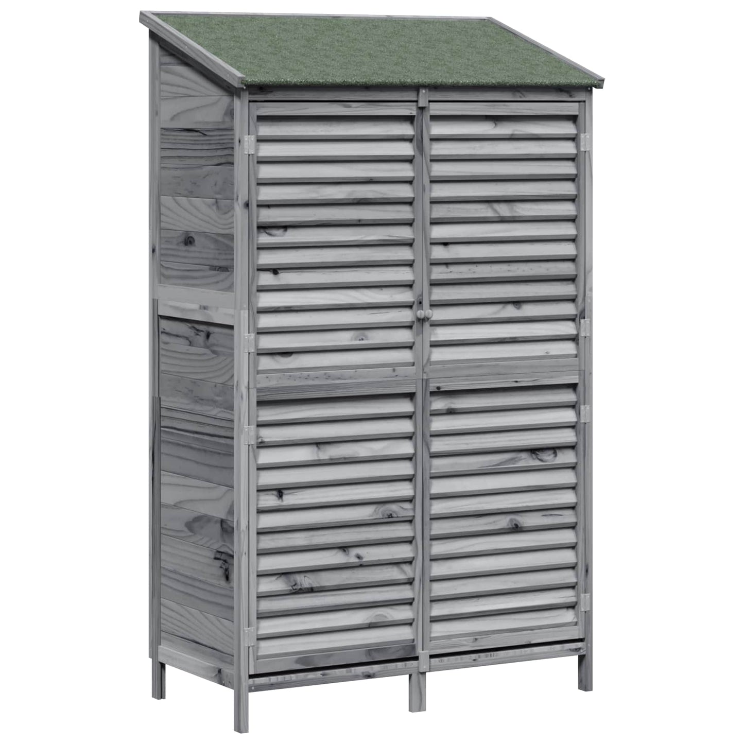Have Skur med tag Grå 106 x 56 x 176,5 cm Massivt Fyrretræ