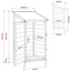 Have Skur med tag Hvid 59,5 x 56 x 113,5 cm Massivt Fyrretræ