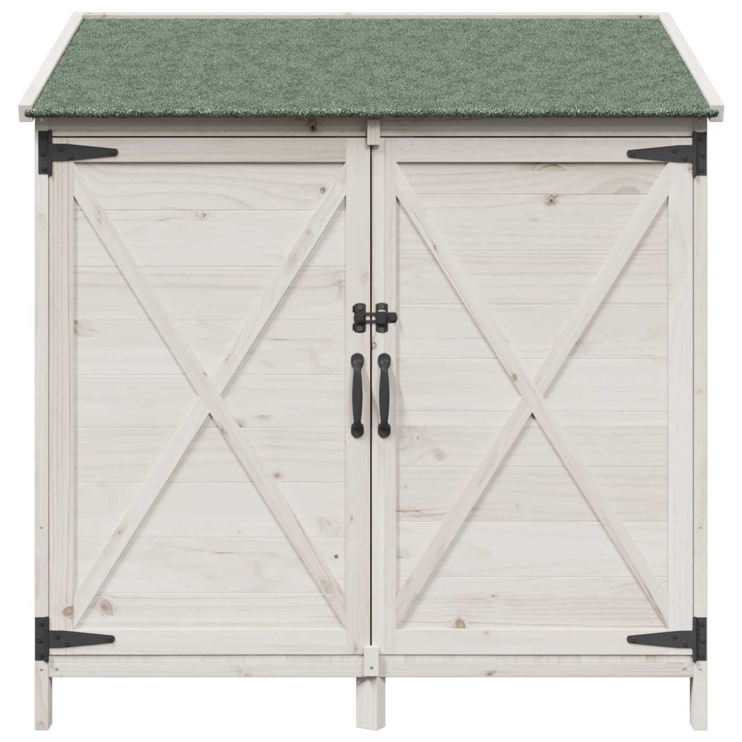 Have Skur med tag Hvid 106 x 56 x 113,5 cm Massivt Fyrretræ