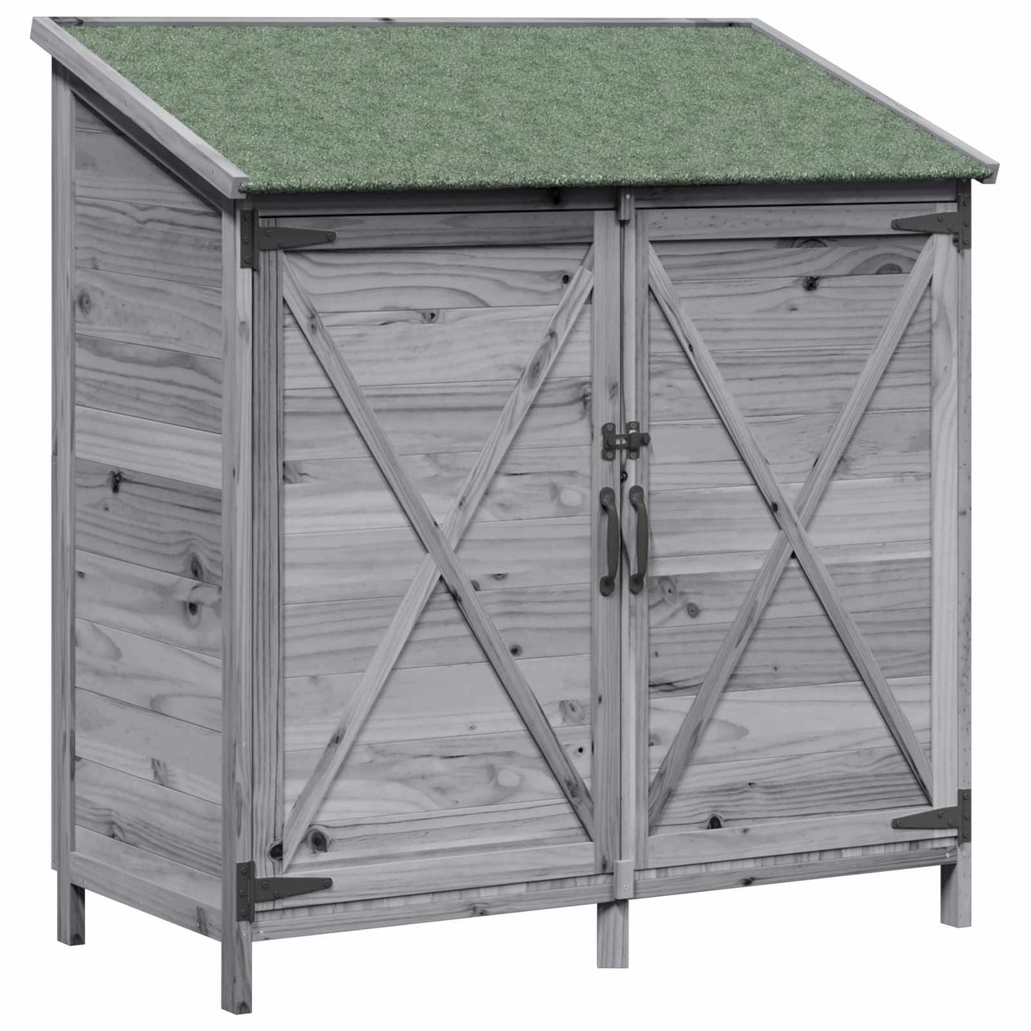 Have Skur med tag Grå 106 x 56 x 113,5 cm Massivt Fyrretræ