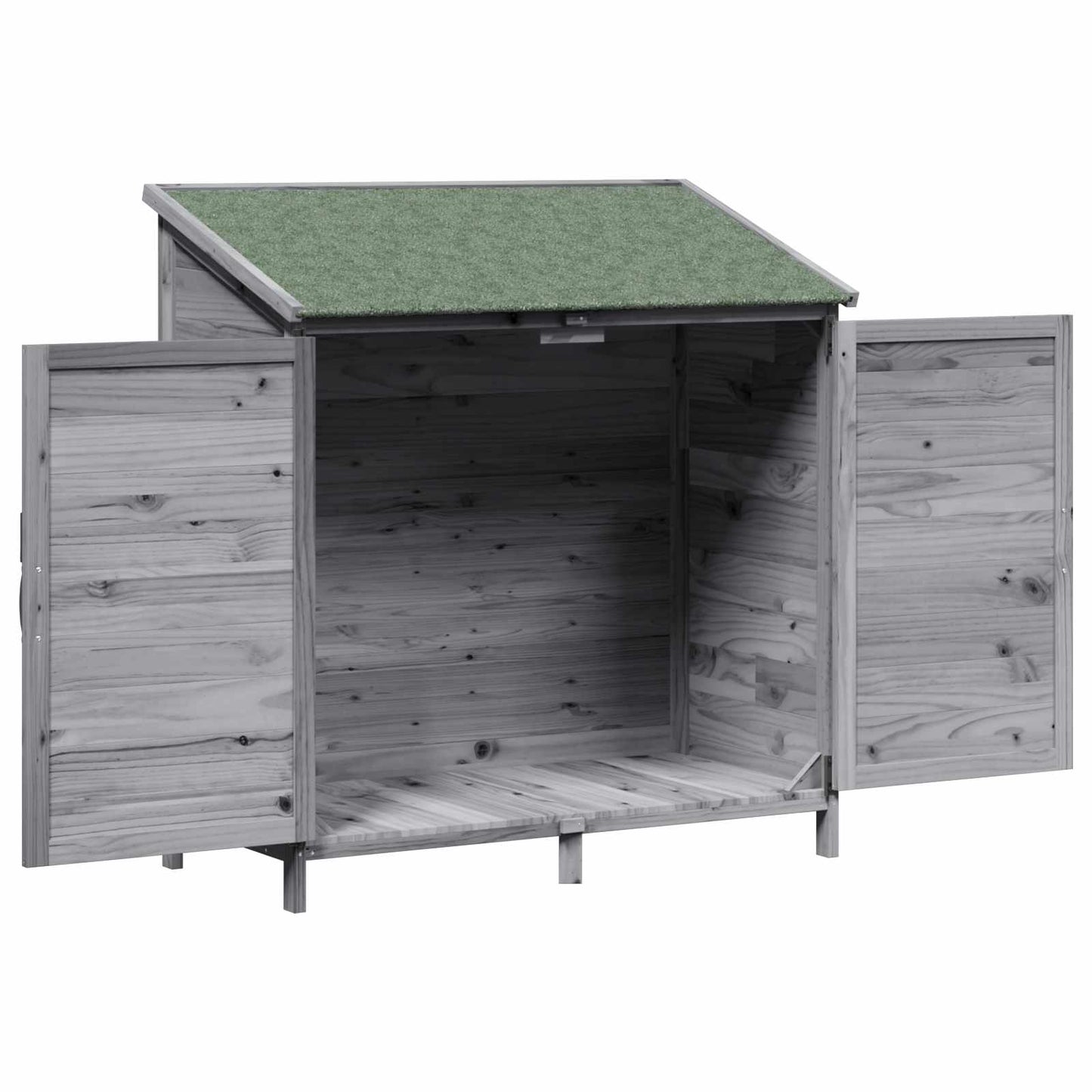 Have Skur med tag Grå 106 x 56 x 113,5 cm Massivt Fyrretræ