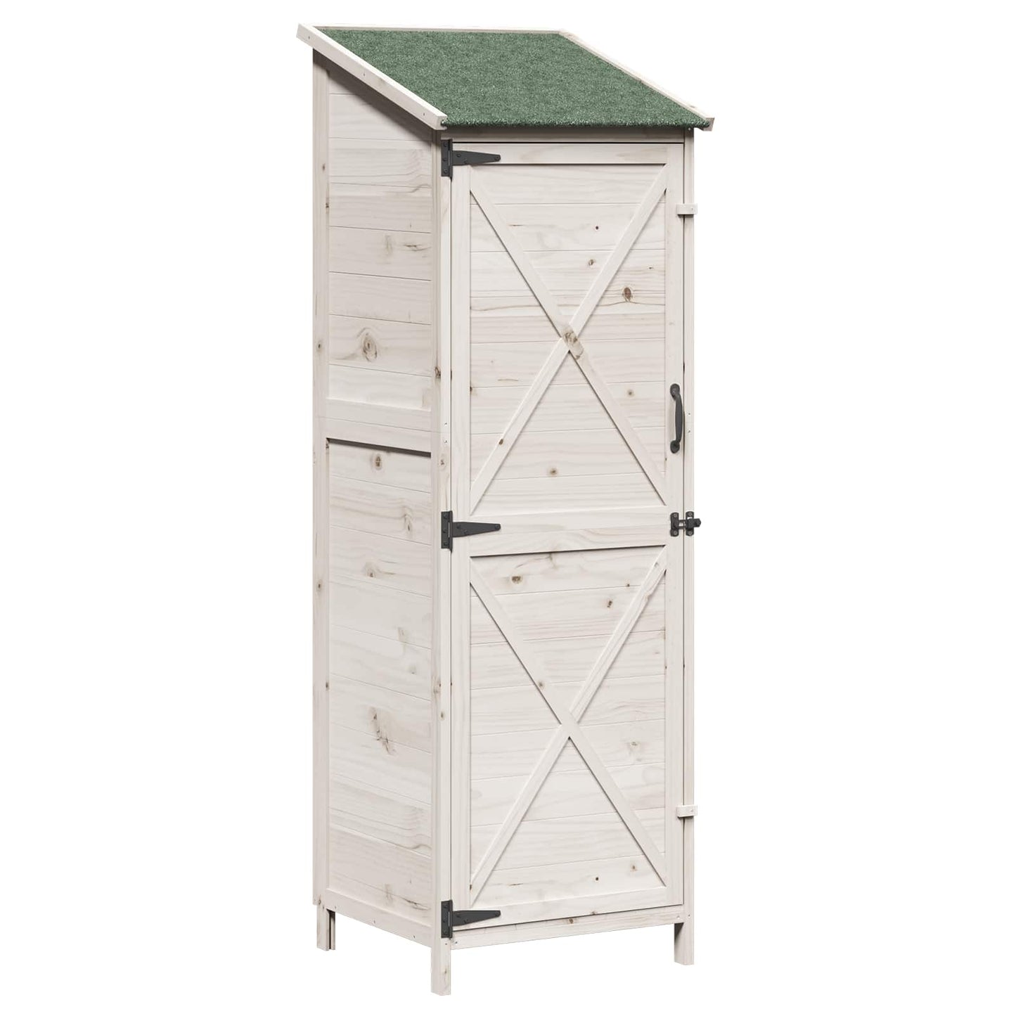 Have Skur med tag Hvid 59,5 x 56 x 176,5 cm Massivt Fyrretræ