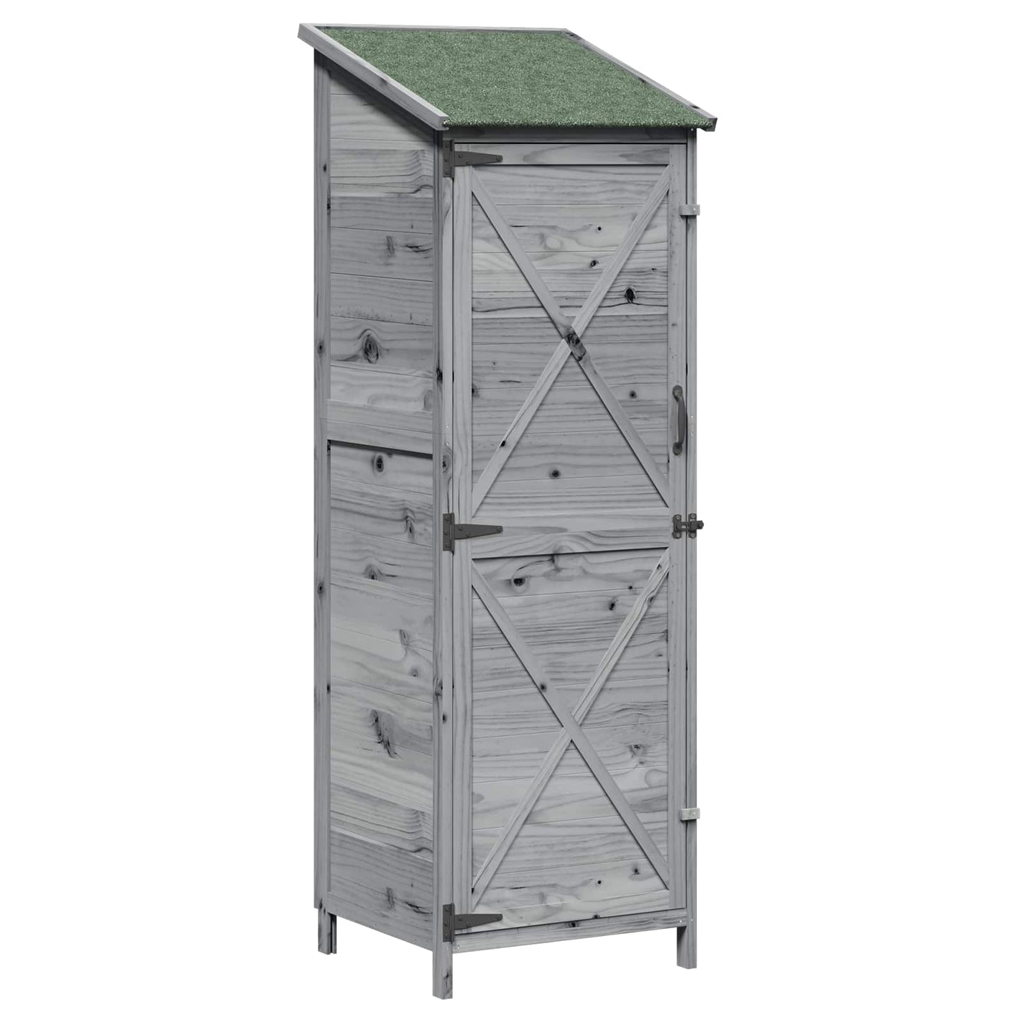 Have Skur med tag Grå 59,5 x 56 x 176,5 cm Massivt Fyrretræ