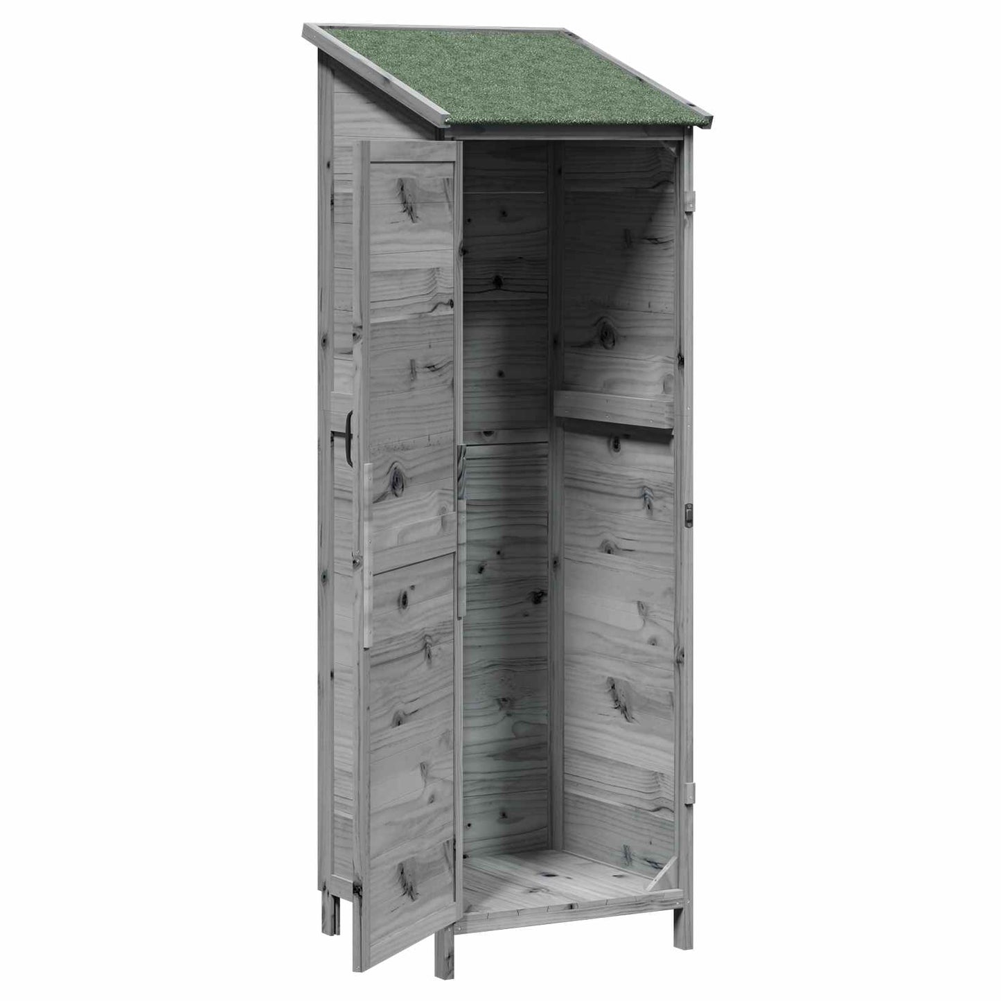 Have Skur med tag Grå 59,5 x 56 x 176,5 cm Massivt Fyrretræ