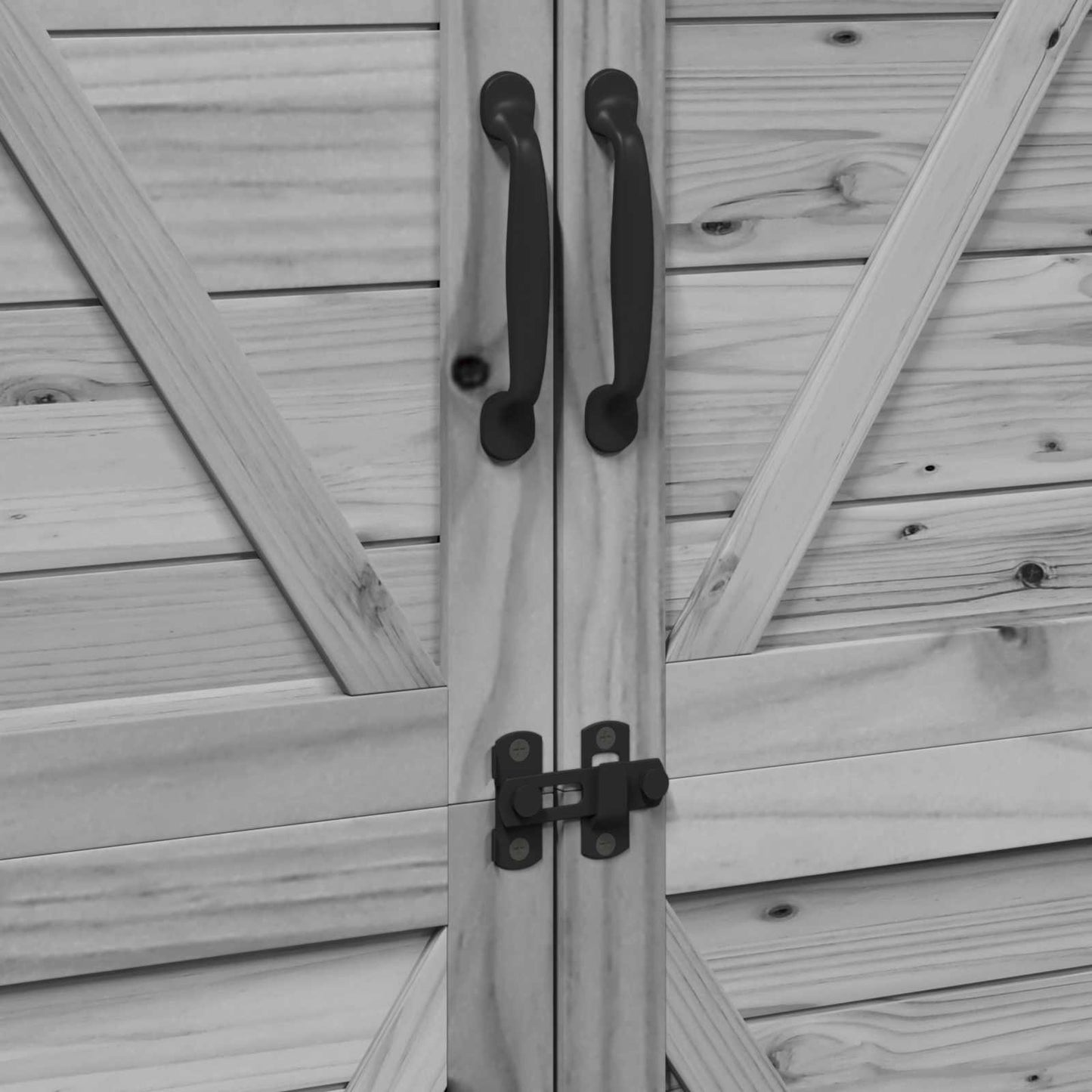 Have Skur med tag Grå 106 x 56 x 176,5 cm Massivt Fyrretræ