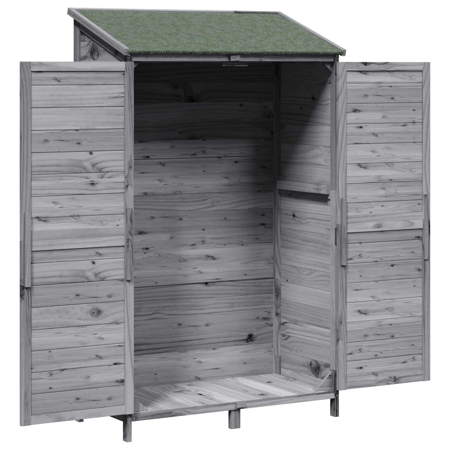 Have Skur med tag Grå 106 x 56 x 176,5 cm Massivt Fyrretræ