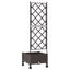 Haveplantekasse med espalier og hjul Brun 40 x 40 x 131,5 cm PP
