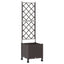Haveplantekasse med espalier og hjul Brun 40 x 40 x 149 cm PP